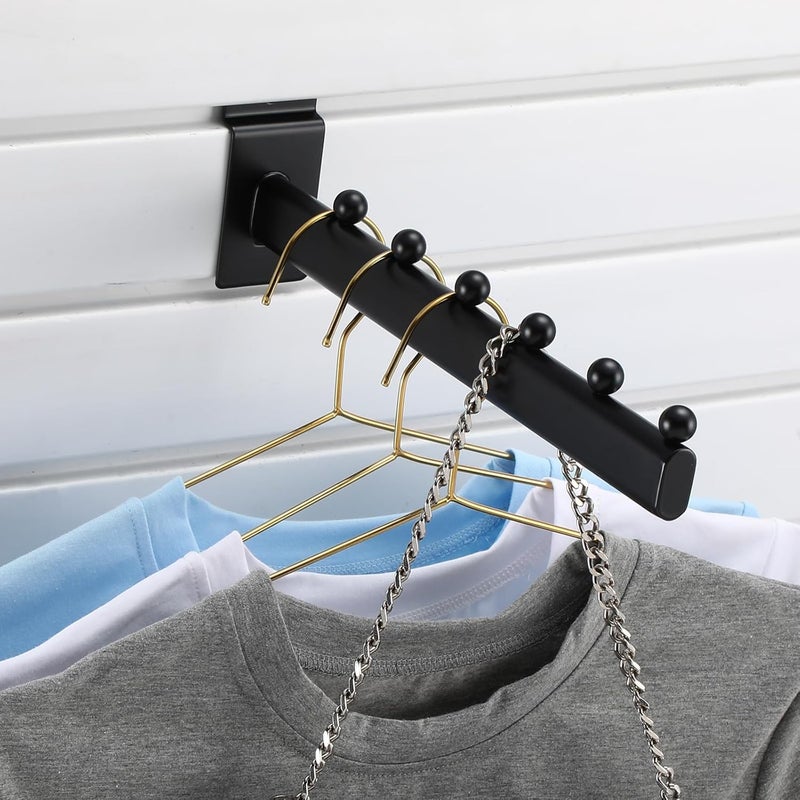 Yaocom 10 Pack 6 Ball Waterfall for Slatwall, 12 Inch Oval Tube Slat Wall Hanging Hooks Slatwall Hooks and Hangers Slat Wall Accessory for Clothing Retail Garage Shop Display (Black) - Image 2